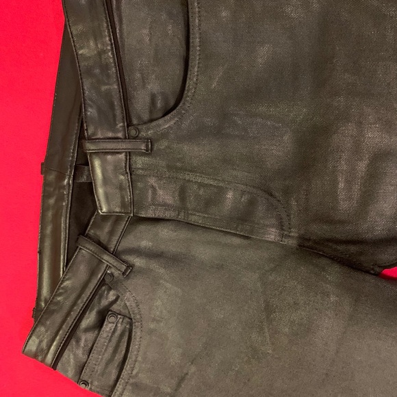 Balenciaga waxed denim jeans w/ leather waistband - Picture 7 of 8